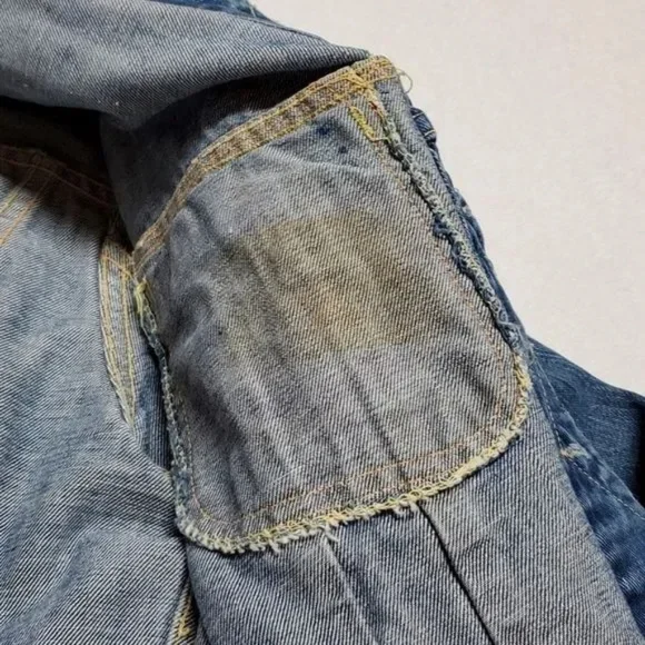 1960s Vintage Lee Sanforized 101-J USA Union Made Distressed Denim Jacket - Picture 9 of 16
